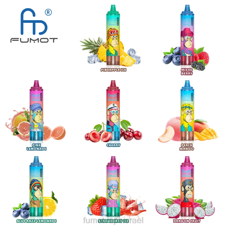 Fumot Disposable Vape | פיטאיה 06D6198 25 מ"ל 15000 ואדי חד פעמי (חתיכה אחת) Fumot Tornado