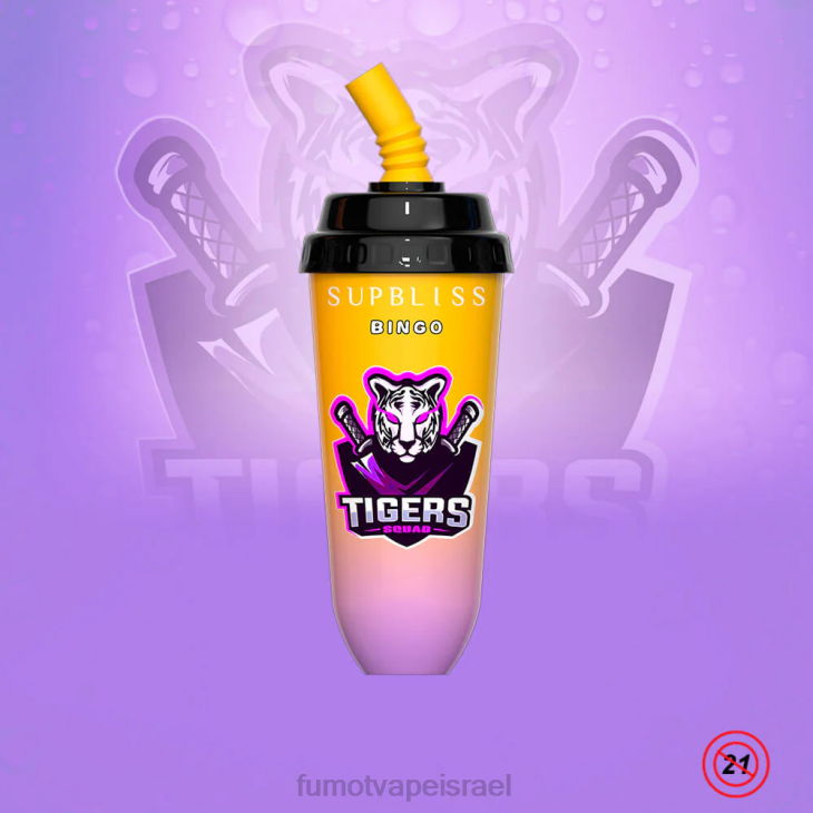 Fumot Shop | מנגו אפרסק 06D6404 מכשיר vape pod חד פעמי 16 מ\"ל 8000 (חתיכה אחת) Fumot Supbliss Bingo