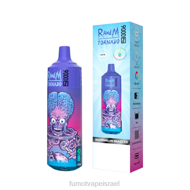 Fumot Shop | blue razz kush 06D6204 Vape חד פעמי 9000 pro - 18 מ\"ל (חתיכה אחת) Fumot Tornado