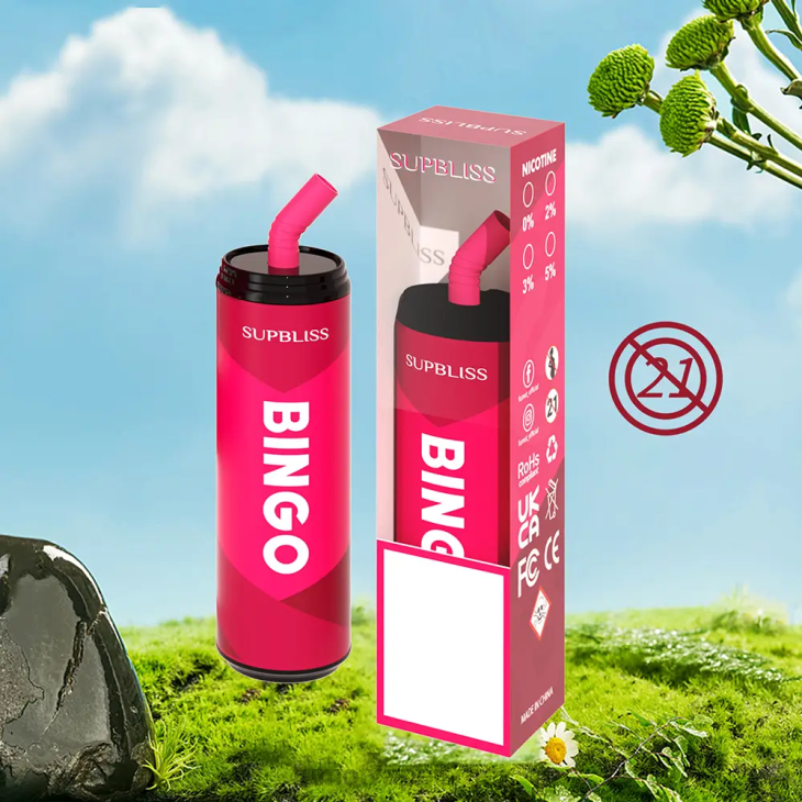 Fumot Shop | קרח כחול razz 06D6464 עט vape חד פעמי 9000 (חתיכה אחת) - 18 מ\"ל Fumot Supbliss Bingo