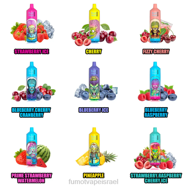 Fumot Vape Online Shop | קרח דובדבן פטל תות 06D6236 1 חתיכה 9000 pro 18 מ\"ל חד פעמי Fumot Tornado