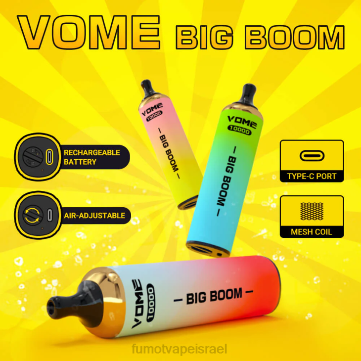 Fumot Vape Shop | דוב גומי 06D6445 עט חד פעמי 10000 - 20 מ\"ל (חתיכה אחת) Fumot Vome Big Boom