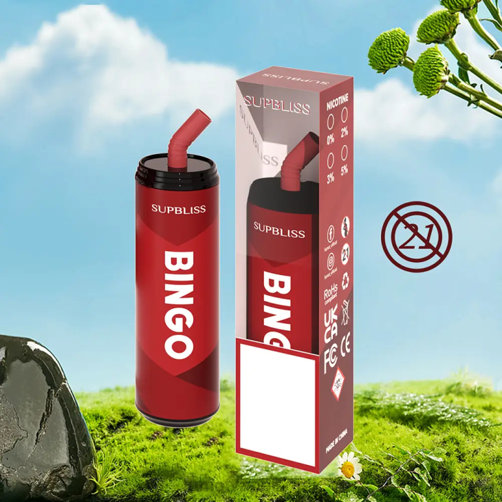Fumot Vape Shop | אבטיח תות 06D6475 עט vape חד פעמי 9000 (חתיכה אחת) - 18 מ\"ל Fumot Supbliss Bingo