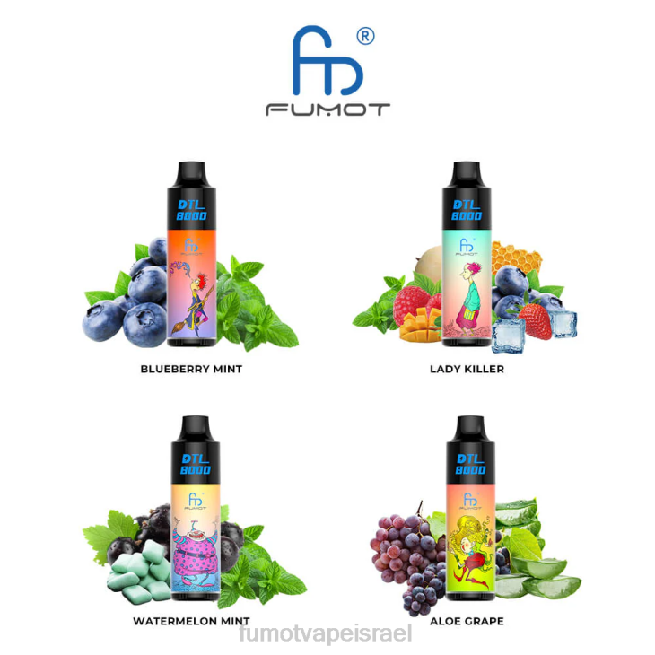 Fumot Vape Online Shop | אוכמניות מנטה 06D6416 עט 8000 חד פעמי - 16 מ\"ל (חתיכה אחת) Fumot DTL