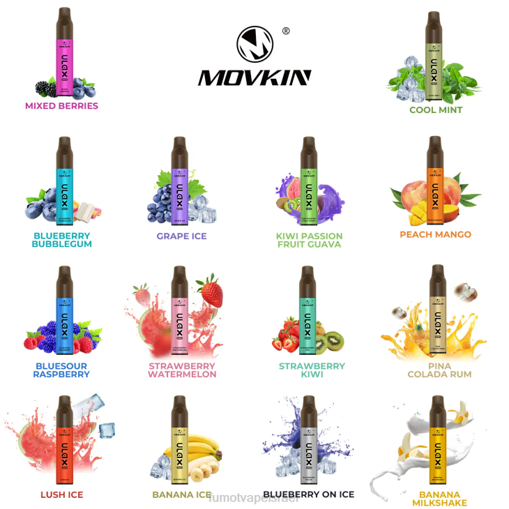 Fumot Vape Online Shop | מנגו אפרסק 06D6326 6800 אדי חד פעמי, סליל קרמי - 8 מ\"ל (1 חתיכה) Fumot Movkin Ulax