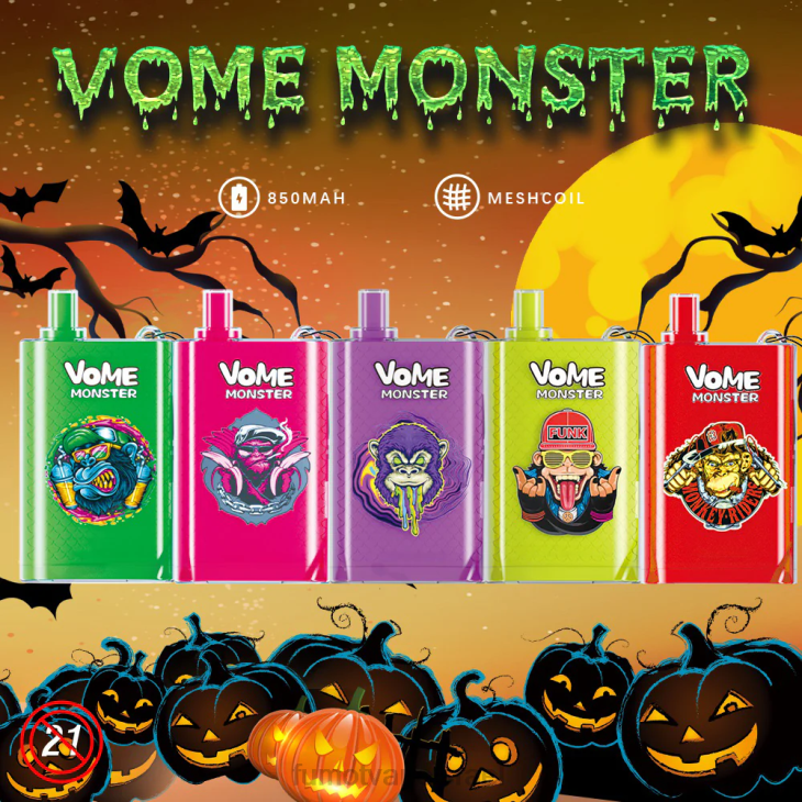 Fumot Vape Flavours | אבטיח תות 06D6437 10000 מכשיר vape pod חד פעמי - 20 מ\"ל (1 חתיכה) Fumot Vome Monster